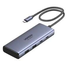 Hub USB-C la 2x USB-A 3.2, 3x USB-C, 2x HDMI, gri, 7 in 1 Ugreen