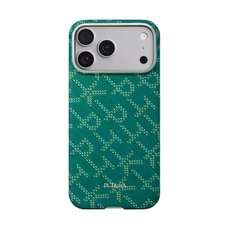 Husa de protectie pentru iPhone 17 Pro Max, Ultra Slim, PitaTap, Monogram-Gold/Green, Pitaka
