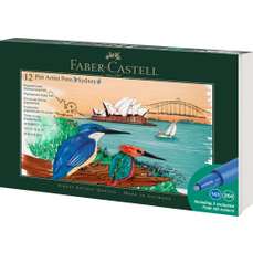 Permanent marker, 12culori/set, varf pensula, Cities Sydney, Pitt Artist Pen, Faber Castell-FC267138
