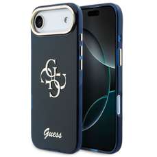 Husa de protectie pentru iPhone Air, albastru, 4G Script Metal Logo, Guess