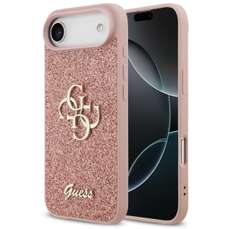Husa de protectie pentru iPhone Air, roz, Fixed Glitter 4G Metal Logo, Guess