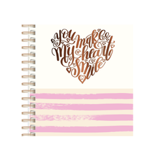 Agenda nedatata cu spira, 184 × 214 mm, 80file, You Make my Heart Smile, Daco AN528