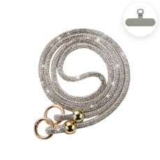 Snur telefon, cu cristale, 120cm, alb, Lemontti