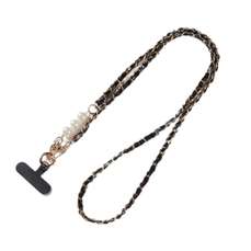 Snur telefon, cu perle, 120cm, negru, Lemontti