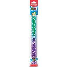 Rigla plastic color, 30cm, leopard, Twist'n Flex Animals Maped