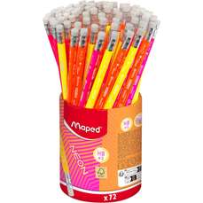 Creion cu guma, HB, 72buc, Black'Peps Neon Maped(FSC)