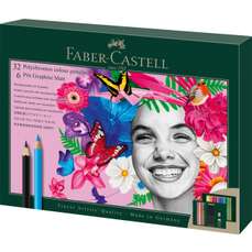 Creioane colorate acuarela, 40culori/set A.Durer, pensula + 5 markere Pitt Artist, Faber Castell-FC217554