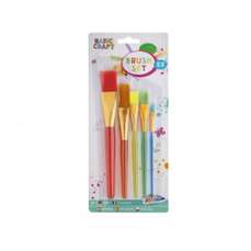 Pensule, par sintetic, varf drept, asortate, 5buc/set, Grafix