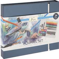 Set Art Aquarel, in cutie cadou, 34 piese/set, Nassau Fine Art