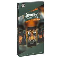 Set creativ pictura cu diamante Triptych - Landscape, Tiger, Grafix