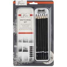 Creioane grafit 6buc/set, cutie metal, Grafix