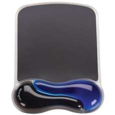 Pad mouse cu suport ergonomic pentru incheietura mainii, negru, PlushTouch Fellowes