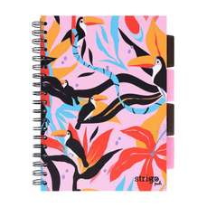 Caiet cu spira B5, 100file, matematica, 4 separatoare, Project Book Jungle, Strigo Pads, PADS038