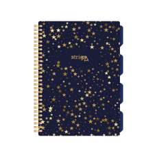 Caiet cu spira B5, 100file, matematica, 4 separatoare, albastru, Project Book STARS, Strigo Pads, PADS008