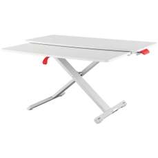 Statie de lucru ergonomica, pozitie sezut/in picioare, sertar pt tastatura, gri deschis, Cosy Leitz