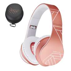 Casti on-ear cu microfon incorporat, fara fir, P2 Rose / Gold, PowerLocus