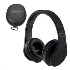 Casti on-ear cu microfon incorporat, fara fir, P2 Black, PowerLocus