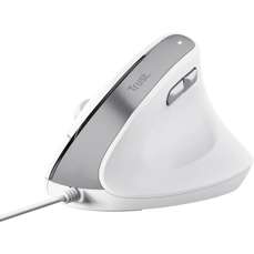 Mouse optic, 6 butoane si 1 scroll, alb, ergonomic vertical, Bayo II Trust