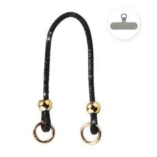 Snur telefon, de mana, Crystal Glow, 30cm, Negru, Lemontti
