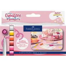 Marker, 6 culori/set, varf 1,5mm, Creative - Sweet Moments, Goldfaber Faber Castell - FC160602