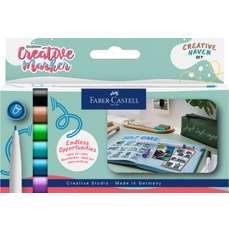 Marker, 6 culori/set, varf 1,5mm, Creative Haven, Goldfaber Faber Castell - FC160603