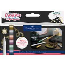 Marker, 6 culori metalizate/set, varf 1,5mm, Creative, Goldfaber Faber Castell - FC161107