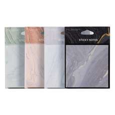 Notes autoadeziv 74mm x 74mm, 60 file/buc, diverse culori pale, design marmorat, Deli  DLENS357-C
