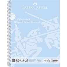 Caiet cu spira A4, 80file, hartie 90g, dictando, coperta carton bleu sky, Faber Castell - FC10213401