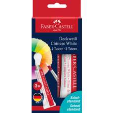 Tempera 3 x 7,5ml, alb, Faber Castell FC125093