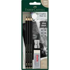 Creion grafit mat, 3buc/set, 10B, 12B, 14B, Pitt Faber Castell-FC115297