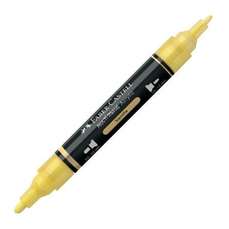 Permanent marker cu vopsea acrilica, 2 varfuri, culoare vanilie 102, Faber Castell FC185902