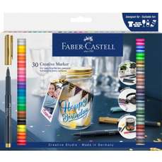 Marker, 30 culori/set, varf 1,5mm, Creative Faber Castell - FC160730