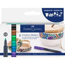 Marker, 6 culori/set, varf 1,5mm, Forrest, Creative Faber Castell - FC160708