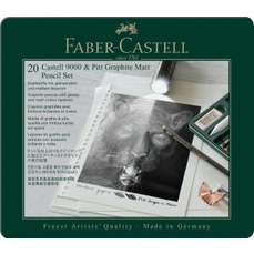 Creion grafit mat, Pitt si Castell 9000, 20piese/set, Faber Castell - FC115224