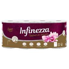 Hartie igienica alba, 3 straturi, 8role/set, magnolie, Infinezza