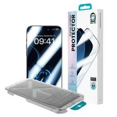 Folie sticla iPhone 17 / iPhone 16 Pro cu aplicator inclus, Premium Ultra Shield Privacy, Benks
