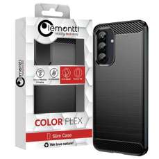 Husa de protectie pentru Samsung Galaxy A37, negru, Carbon Case Flexible, Lemontti