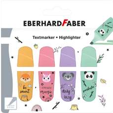 Textmarker 4 culori/set, mini, Animale, Eberhard Faber EF551415