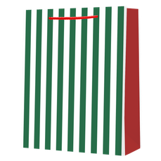 Punga cadou, dimensiuni 26×32,5×12,5 cm, verde/rosu, PART073