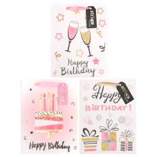 Set pungi cadou, dimensiuni 18x23x10 cm, 3buc/set, Happy Birthday, PART005