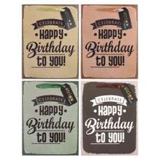 Set pungi cadou, dimensiuni 18x23x10 cm, 4buc/set, Happy Birthday, PART003