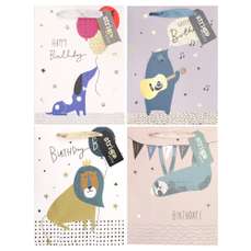 Set pungi cadou, dimensiuni 18x23x10 cm, 4buc/set, Happy Birthday, PART018