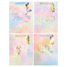 Set pungi cadou, dimensiuni 18x23x10 cm, 4buc/set, Happy Birthday, PART020