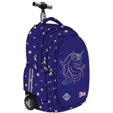 Ghiozdan scolar troler 44cm, TB-01 Unicorn Glow, ST.RIGHT MAJEWSKI