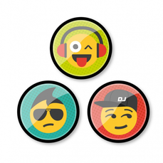 Insigne, 3buc/set, Emoji, Roller ND-9108 NIKIDOM