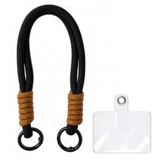 Snur de mana pentru telefon, 26cm, negru, Braided, Lemontti