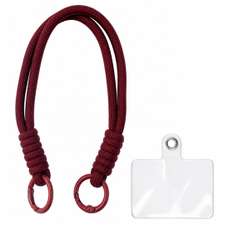 Snur de mana pentru telefon, 26cm, visiniu, Braided, Lemontti