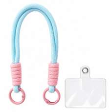 Snur de mana pentru telefon, 26cm, albastru/roz, Braided, Lemontti