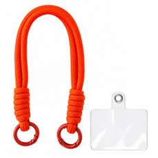 Snur de mana pentru telefon, 26cm, portocaliu, Braided, Lemontti