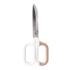 Foarfeca 18 cm cu maner bicolor alb-crem, Nusign Deli DLENS055WH